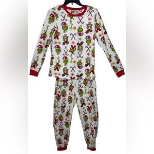 Kids Grinch 2 pc Fleece Pajama Set Christmas Holiday Sleepwear Cindy Lou Max Sm